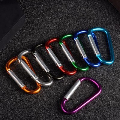 5# D Shape Aluminum Spring Snap Carabiner Climbing Hook Keychain